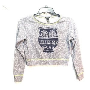 owl cropped sweatshirt S